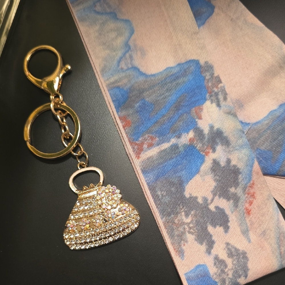 Bag Charm & Twilly Bundle-Irredescent